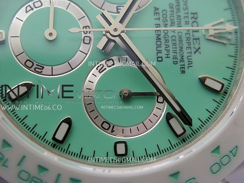 Daytona AET White Solid Nano Ceramic Case and Bracelet N6F 1:1 Best Edition Biscay Green Dial On DD4801