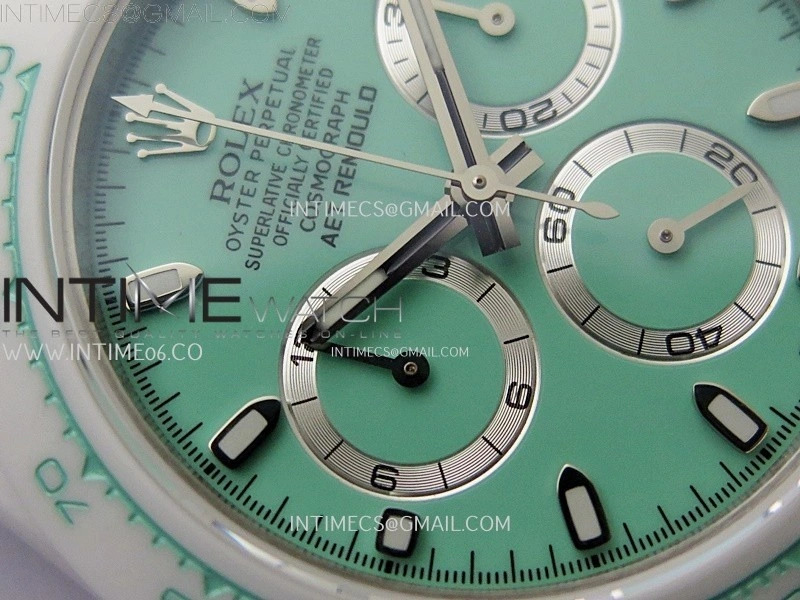 Daytona AET White Solid Nano Ceramic Case and Bracelet N6F 1:1 Best Edition Biscay Green Dial On DD4801