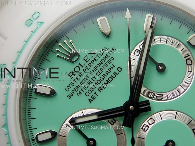 Daytona AET White Solid Nano Ceramic Case and Bracelet N6F 1:1 Best Edition Biscay Green Dial On DD4801