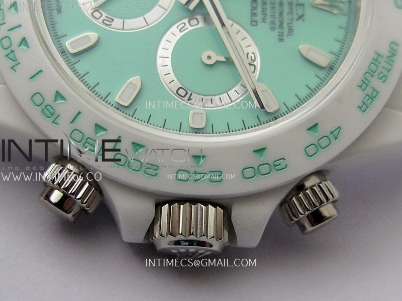 Daytona AET White Solid Nano Ceramic Case and Bracelet N6F 1:1 Best Edition Biscay Green Dial On DD4801