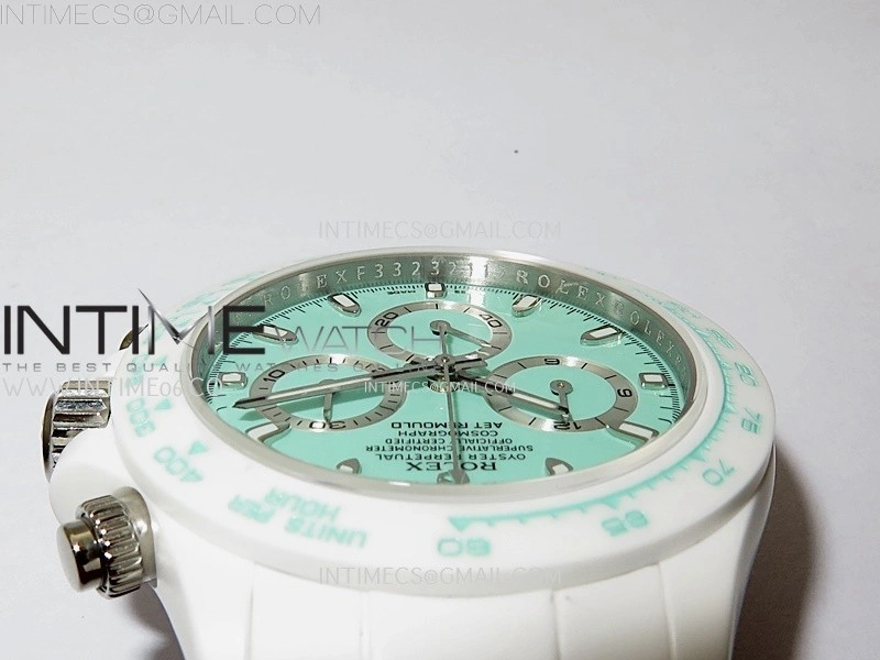 Daytona AET White Solid Nano Ceramic Case and Bracelet N6F 1:1 Best Edition Biscay Green Dial On DD4801