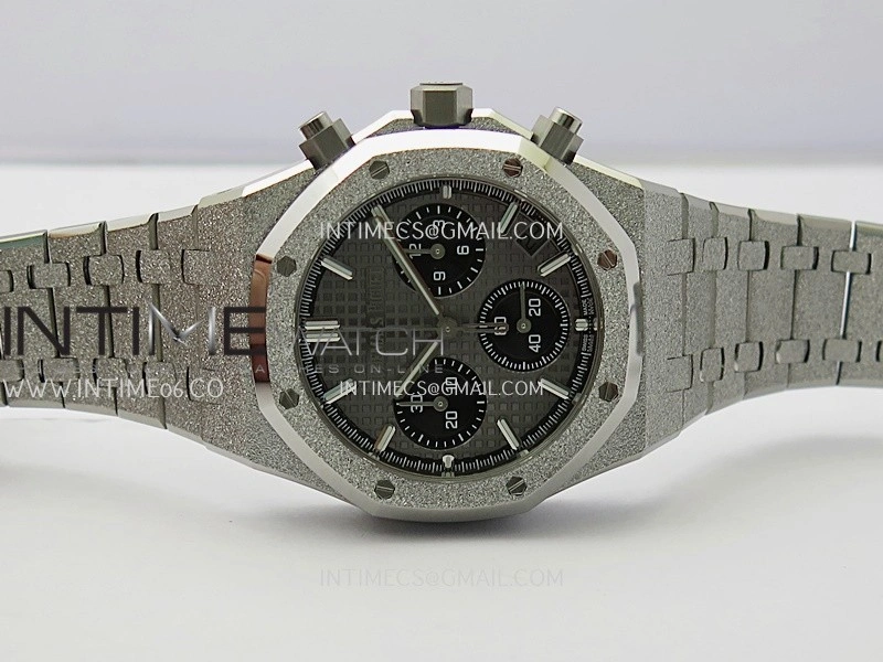 Royal Oak Chrono 26239BC Frosted SS APSF 1:1 Best Edition Gray Dial Black Subdial On Bracelet SA4401 Super Clone