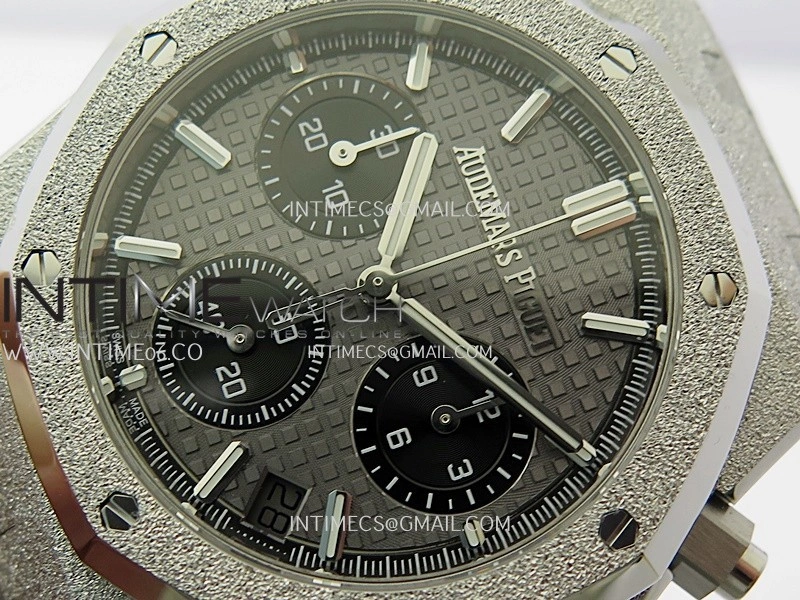 Royal Oak Chrono 26239BC Frosted SS APSF 1:1 Best Edition Gray Dial Black Subdial On Bracelet SA4401 Super Clone