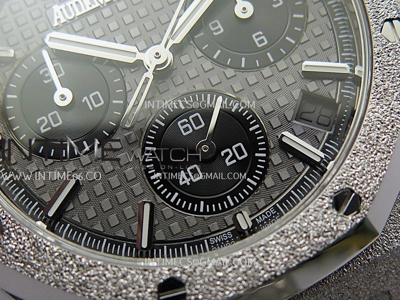 Royal Oak Chrono 26239BC Frosted SS APSF 1:1 Best Edition Gray Dial Black Subdial On Bracelet SA4401 Super Clone