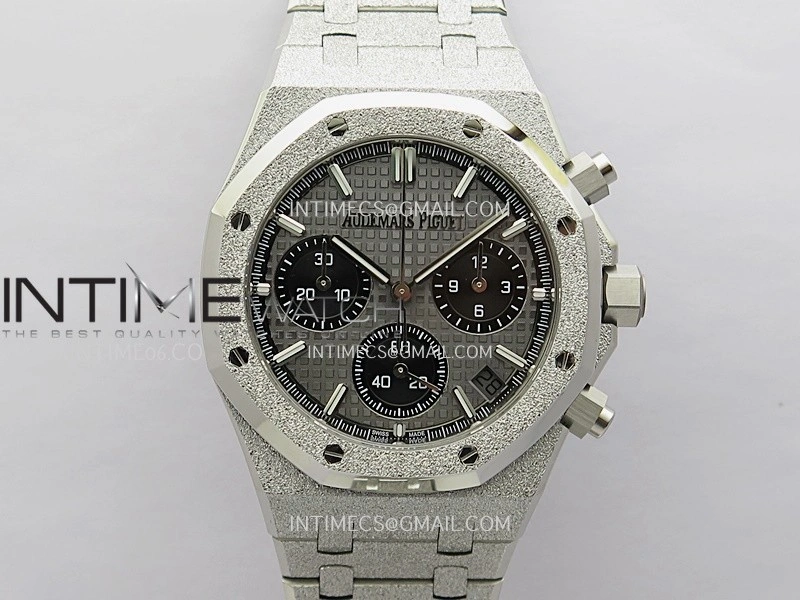 Royal Oak Chrono 26239BC Frosted SS APSF 1:1 Best Edition Gray Dial Black Subdial On Bracelet SA4401 Super Clone