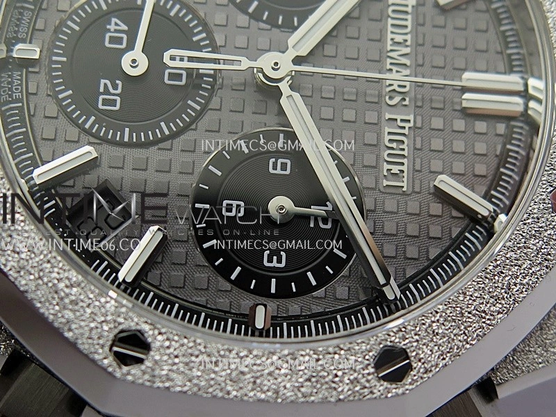 Royal Oak Chrono 26239BC Frosted SS APSF 1:1 Best Edition Gray Dial Black Subdial On Bracelet SA4401 Super Clone