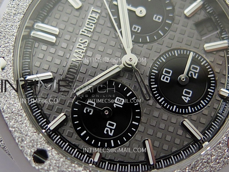 Royal Oak Chrono 26239BC Frosted SS APSF 1:1 Best Edition Gray Dial Black Subdial On Bracelet SA4401 Super Clone