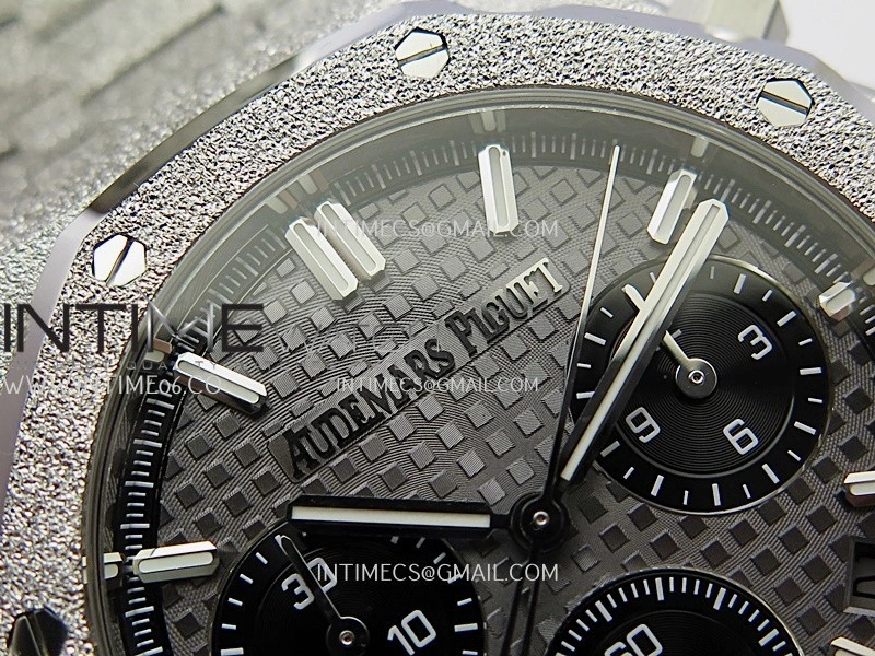 Royal Oak Chrono 26239BC Frosted SS APSF 1:1 Best Edition Gray Dial Black Subdial On Bracelet SA4401 Super Clone