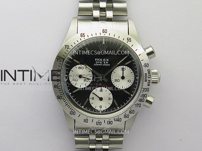 Daytona 6262 Red Daytona Word SS MSF Best Edition Black Dial Silver Subdials On SS Jubilee Bracelet Venus 75