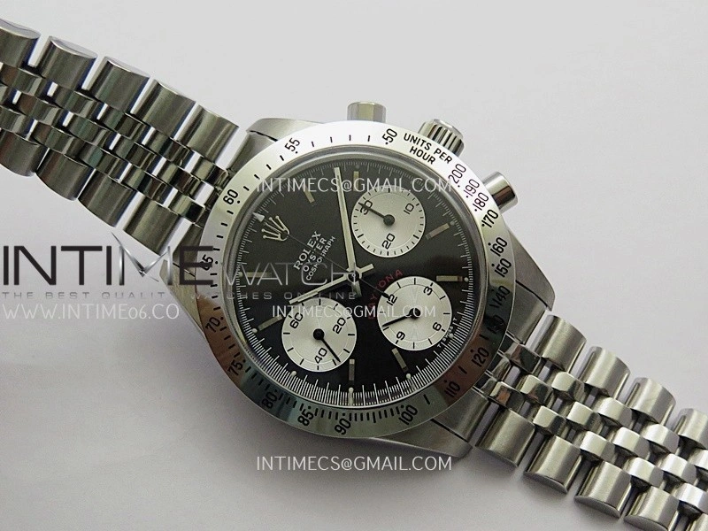 Daytona 6262 Red Daytona Word SS MSF Best Edition Black Dial Silver Subdials On SS Jubilee Bracelet Venus 75