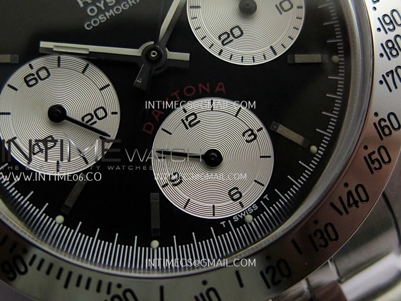 Daytona 6262 Red Daytona Word SS MSF Best Edition Black Dial Silver Subdials On SS Jubilee Bracelet Venus 75