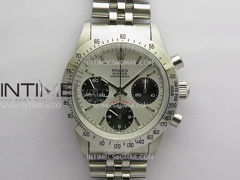 Daytona 6239 Red Daytona Word SS MSF Best Edition Silver Dial Black Subdials On SS Jubilee Bracelet Venus 75