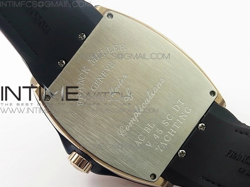 Vanguard V45 RG ABF Best Edition Black Dial Diamonds Markers on Black Gummy Strap A2813