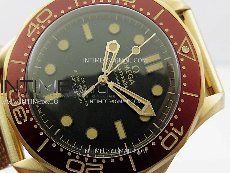 Seamaster 300M "No Time to Die" Bronze Gold VSF 1:1 Best Edition Black Dial On Bronze Gold Mesh Bracelet SA8806 Super Clone