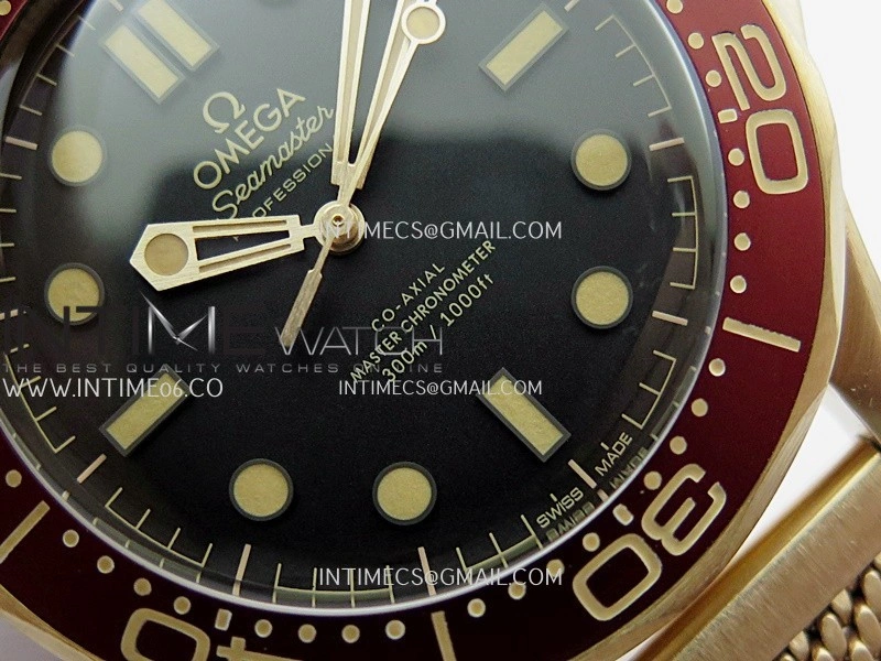 Seamaster 300M "No Time to Die" Bronze Gold VSF 1:1 Best Edition Black Dial On Bronze Gold Mesh Bracelet SA8806 Super Clone