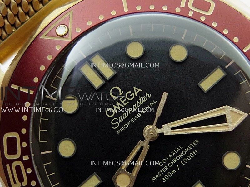Seamaster 300M "No Time to Die" Bronze Gold VSF 1:1 Best Edition Black Dial On Bronze Gold Mesh Bracelet SA8806 Super Clone