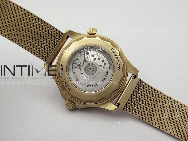 Seamaster 300M "No Time to Die" Bronze Gold VSF 1:1 Best Edition Black Dial On Bronze Gold Mesh Bracelet SA8806 Super Clone