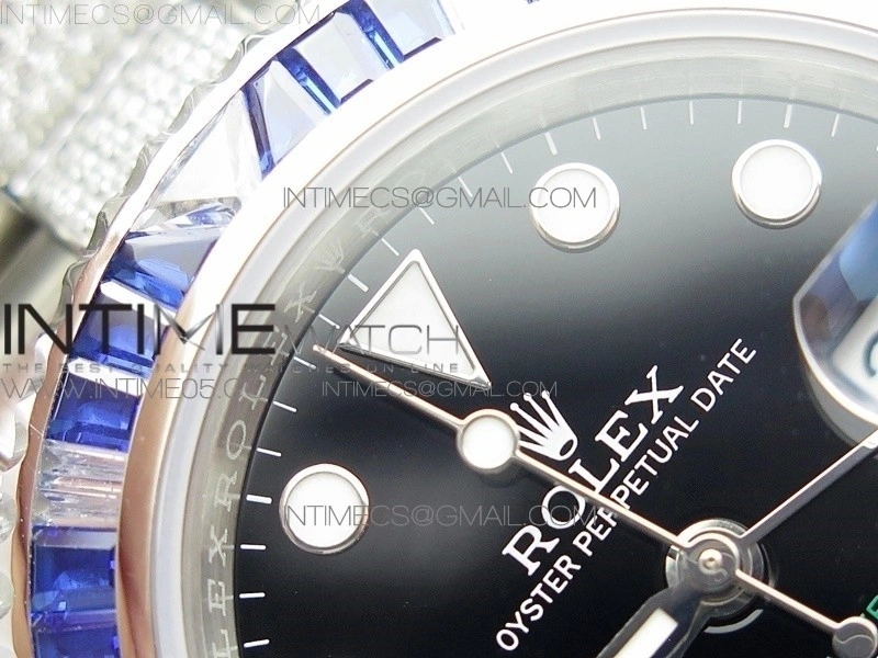 GMT Master II 126710 Red Blue T Crystal VRF Best Edition Black Dial On SS Paved Crystal Bracelet 3186 CHS