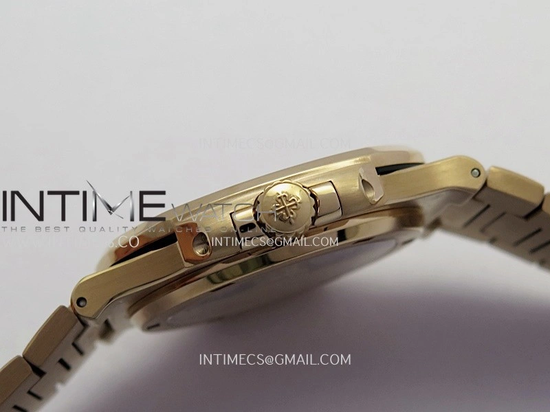 Nautilus 5711 1A RedT Diamond RG GRF 1:1 Best Edition Gray Textured Dial On RG Bracelet Asian 26-330
