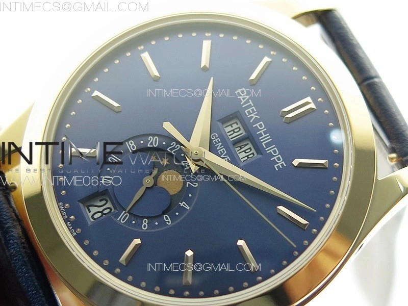 Annual Calendar Moonphase 5396 RG PPF 1:1 Best Edition Blue Dial on Blue Leather Strap PPF324
