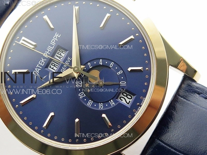 Annual Calendar Moonphase 5396 RG PPF 1:1 Best Edition Blue Dial on Blue Leather Strap PPF324