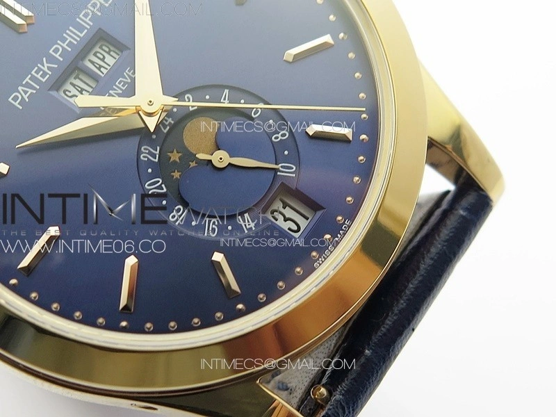 Annual Calendar Moonphase 5396 RG PPF 1:1 Best Edition Blue Dial on Blue Leather Strap PPF324
