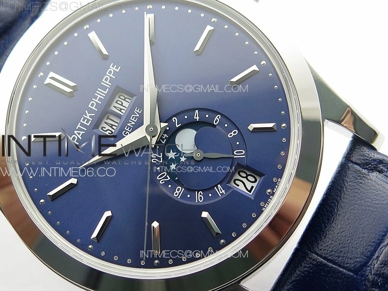 Annual Calendar Moonphase 5396 SS PPF 1:1 Best Edition Blue Dial on Blue Leather Strap PPF324