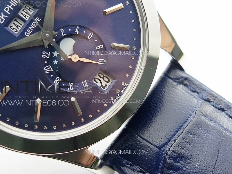 Annual Calendar Moonphase 5396 SS PPF 1:1 Best Edition Blue Dial on Blue Leather Strap PPF324