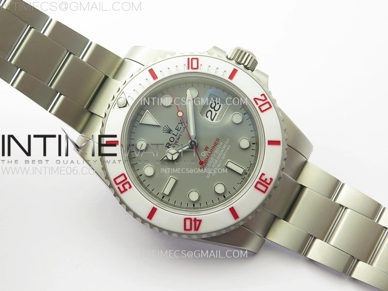 Submariner DIW Sandblasted White Ceramic Bezel VSF 1:1 Best Edition Gray Dial on SS Bracelet VS3135