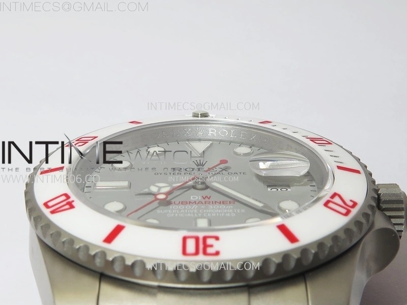 Submariner DIW Sandblasted White Ceramic Bezel VSF 1:1 Best Edition Gray Dial on SS Bracelet VS3135
