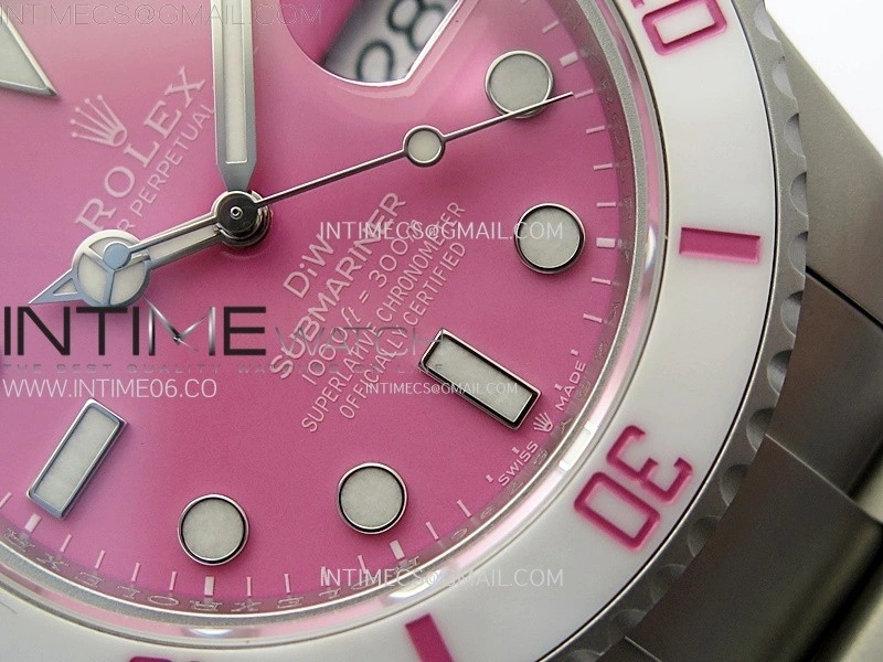 Submariner DIW Sandblasted White Ceramic Bezel VSF 1:1 Best Edition Pink Dial on SS Bracelet VS3135