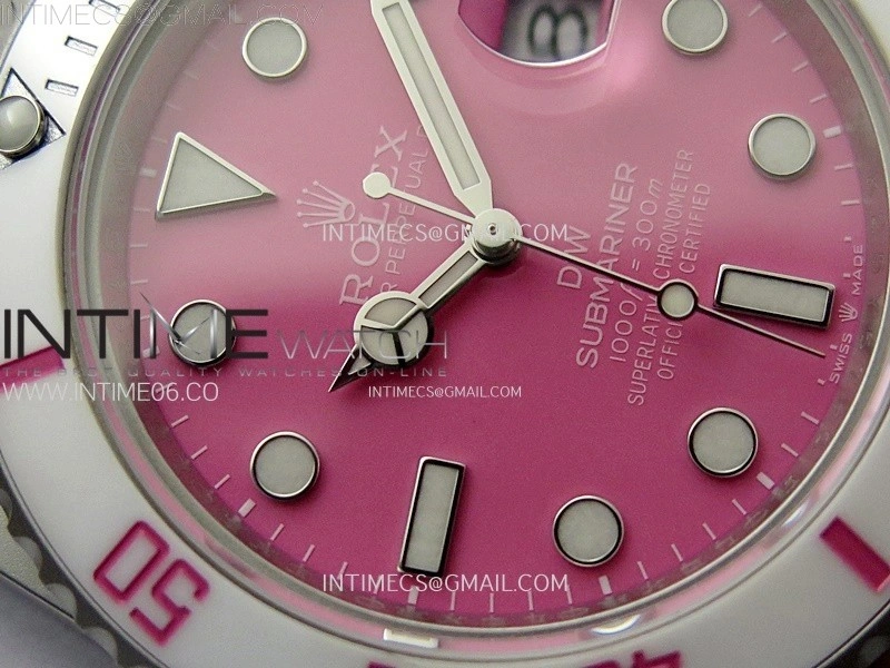 Submariner DIW Sandblasted White Ceramic Bezel VSF 1:1 Best Edition Pink Dial on SS Bracelet VS3135