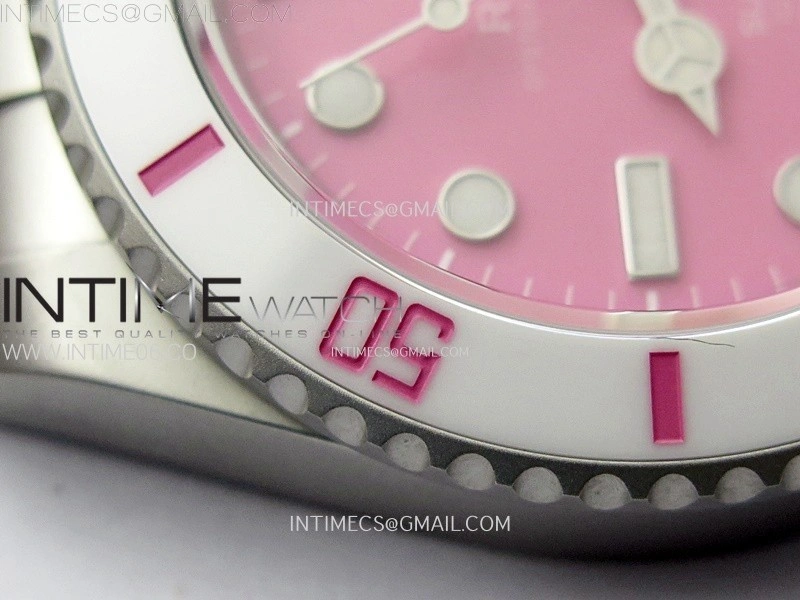 Submariner DIW Sandblasted White Ceramic Bezel VSF 1:1 Best Edition Pink Dial on SS Bracelet VS3135