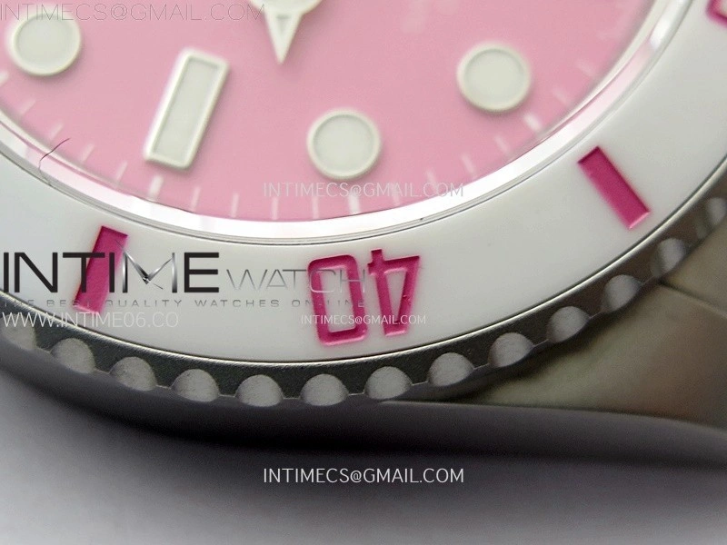 Submariner DIW Sandblasted White Ceramic Bezel VSF 1:1 Best Edition Pink Dial on SS Bracelet VS3135