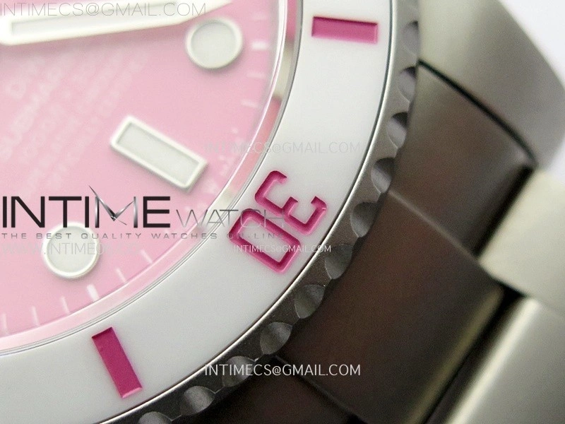 Submariner DIW Sandblasted White Ceramic Bezel VSF 1:1 Best Edition Pink Dial on SS Bracelet VS3135