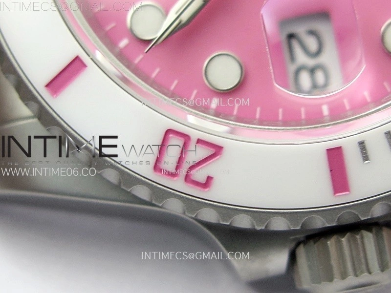 Submariner DIW Sandblasted White Ceramic Bezel VSF 1:1 Best Edition Pink Dial on SS Bracelet VS3135