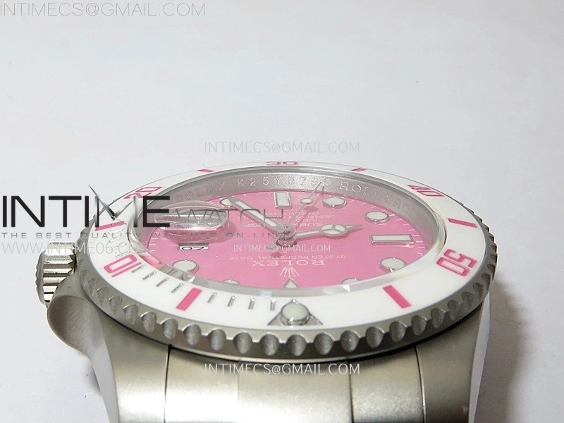 Submariner DIW Sandblasted White Ceramic Bezel VSF 1:1 Best Edition Pink Dial on SS Bracelet VS3135