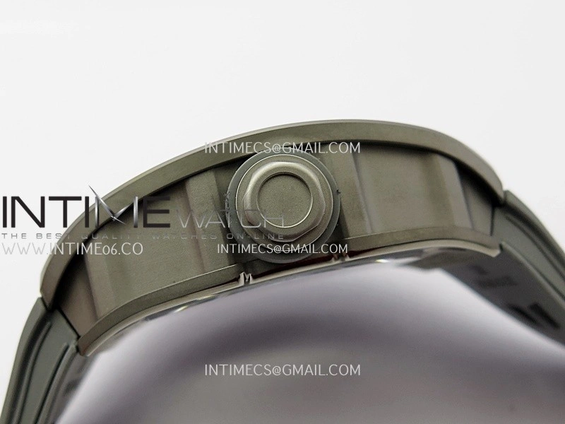 RM055 Titanium Carbide ZF 1:1 Best Edition Skeleton Dial On Gray Shark Rubber Strap RMUL2 Super Clone