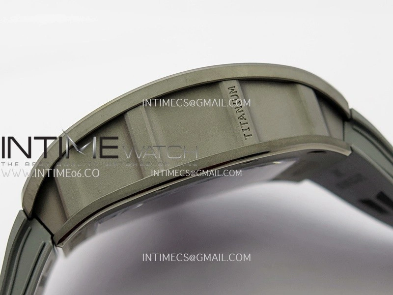 RM055 Titanium Carbide ZF 1:1 Best Edition Skeleton Dial On Gray Shark Rubber Strap RMUL2 Super Clone