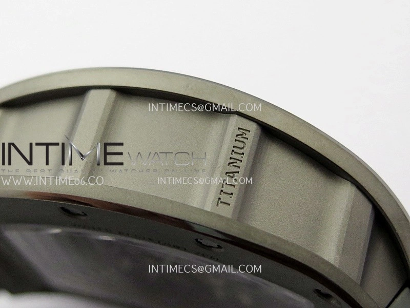 RM055 Titanium Carbide ZF 1:1 Best Edition Skeleton Dial On Gray Shark Rubber Strap RMUL2 Super Clone