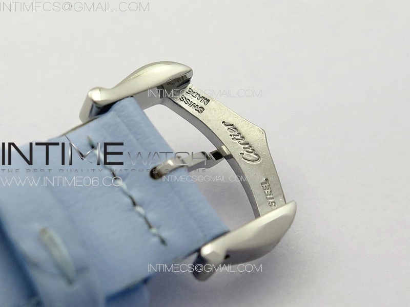 Tank Louis Ladies 22mm SS 8848F 1:1 Best Edition White Dial on Blue Leather Strap Ronda Quartz
