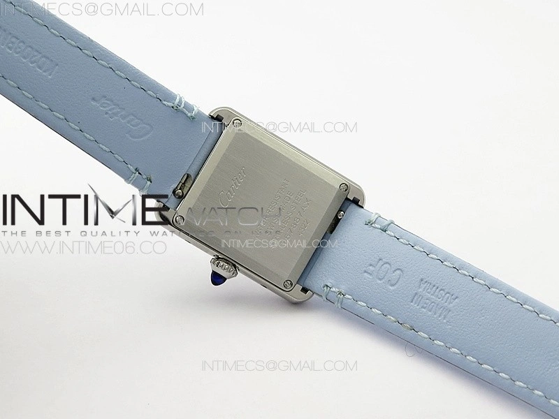 Tank Louis Ladies 22mm SS 8848F 1:1 Best Edition White Dial on Blue Leather Strap Ronda Quartz