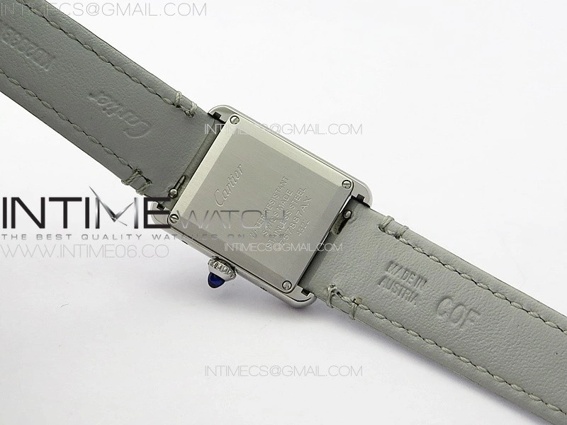 Tank Louis Ladies 22mm SS 8848F 1:1 Best Edition White Dial on Gray Leather Strap Ronda Quartz