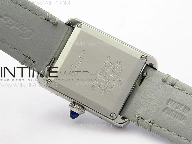 Tank Louis Ladies 22mm SS 8848F 1:1 Best Edition White Dial on Gray Leather Strap Ronda Quartz