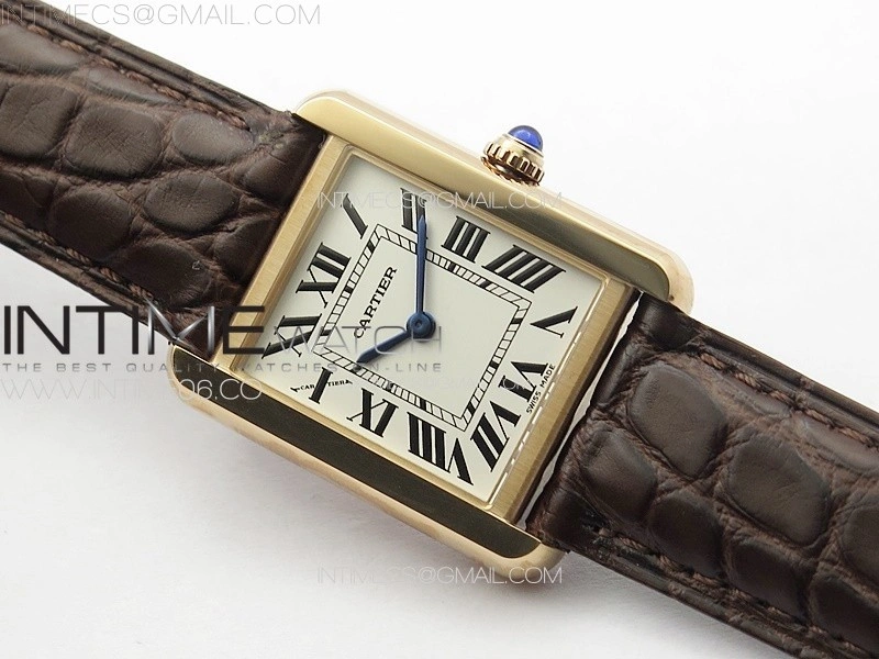 Tank Solo Ladies 25mm RG K11F 1:1 Best Edition White Dial on Brown Leather Strap Ronda Quartz