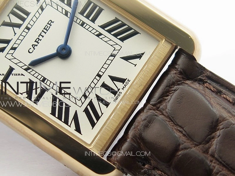 Tank Solo Ladies 25mm RG K11F 1:1 Best Edition White Dial on Brown Leather Strap Ronda Quartz
