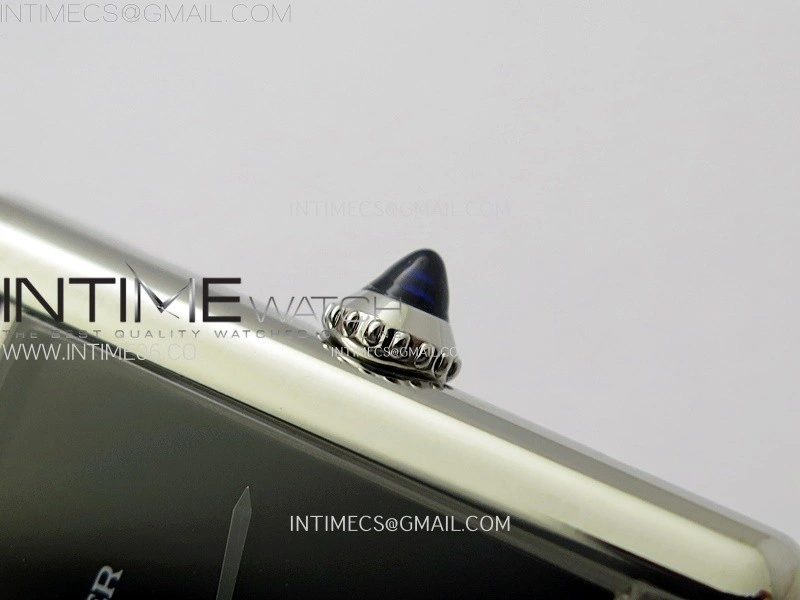 Tank Louis Ladies 25mm SS 8848F 1:1 Best Edition Black Dial on Blue Leather Strap Ronda Quartz