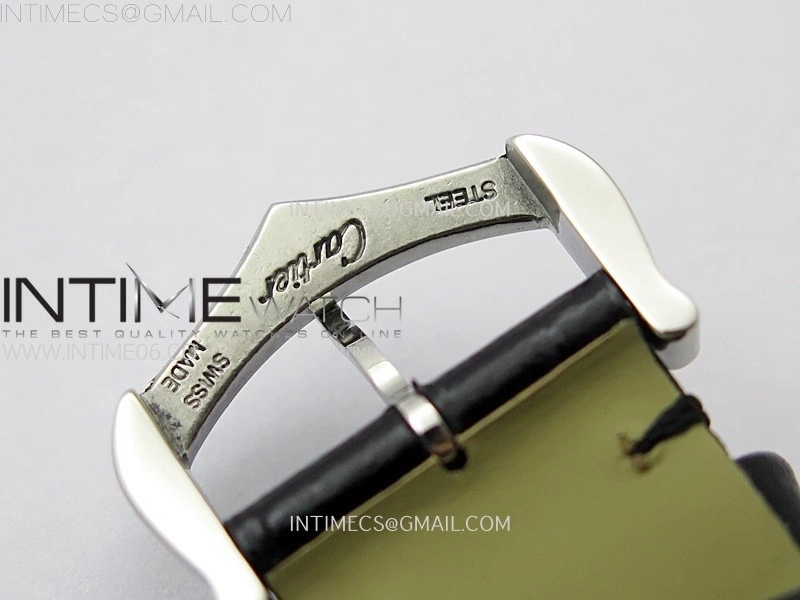 Tank Louis Ladies 25mm SS 8848F 1:1 Best Edition Black Dial on Blue Leather Strap Ronda Quartz