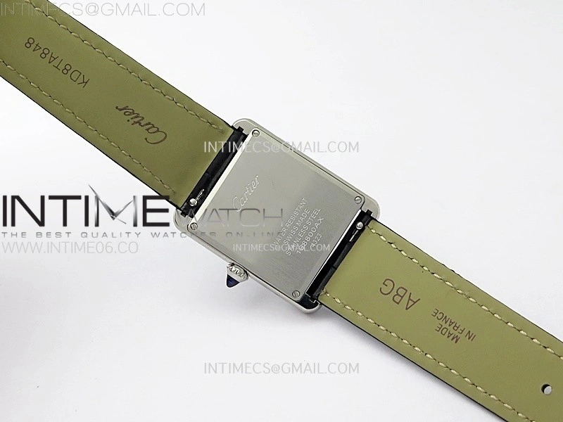 Tank Louis Ladies 25mm SS 8848F 1:1 Best Edition Black Dial on Blue Leather Strap Ronda Quartz
