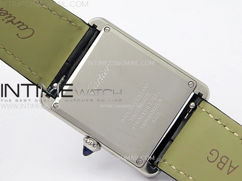 Tank Louis Ladies 25mm SS 8848F 1:1 Best Edition Black Dial on Blue Leather Strap Ronda Quartz